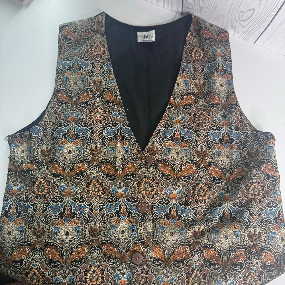 Vintage Boho Vest Size M Beaded Tribal Folk Festival Colorful